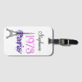 Chic Paris Eiffel Tower Girls Trip 50th Birthday Bagagelabel (Voorkant (horizontaal))