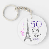 Chic Paris Eiffel Tower Girls Trip 50th Birthday Sleutelhanger (Voorkant)