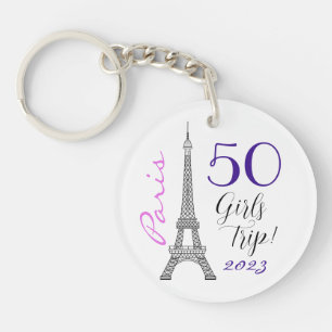 Chic Paris Eiffel Tower Girls Trip 50th Birthday Sleutelhanger