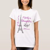 Chic Paris Eiffel Tower Moeder Dochterbak T-shirt (Voorkant)
