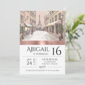 Chic Paris Eiffel Tower Roos Gold Trendy Kaart (Staand voorkant)