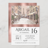 Chic Paris Eiffel Tower Roos Gold Trendy Kaart (Voorkant / Achterkant)