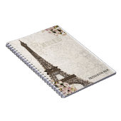 Chic Paris Eiffeltoren & Rozen Elegant Custom Notitieboek (Rechterzijde)
