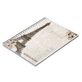Chic Paris Eiffeltoren & Rozen Elegant Custom Notitieboek (Linkerzijde)