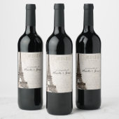 Chic Paris Eiffeltoren & Rozen Elegant Wijnlabel Wijn Etiket (Flessen)