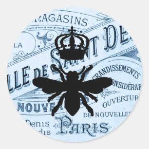 Chic Paris Ephemera Queen Bee Silhouette Ronde Sticker