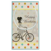 Chic Paris Girl Riding Bike Cute Birthday Klein Cadeauzakje (Achterkant)