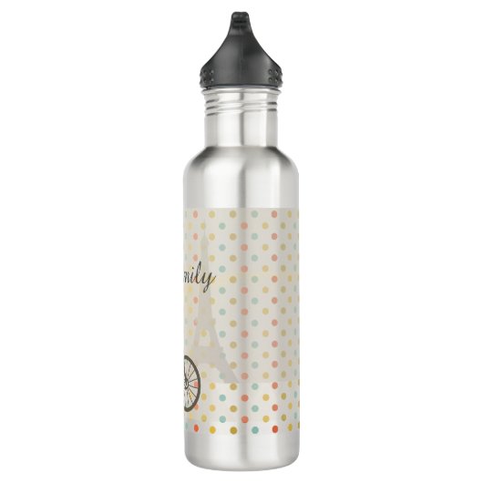 Chic Paris Meisje Rijden Fiets Waterfles (Rechts)