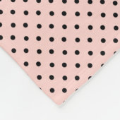 Chic Parisian Pink Polka Dots Black Bow and Name Fleece Deken (Hoek)