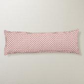 Chic Parisian Pink Polka Dots Black Bow and Name Lichaamskussen (Achterkant)