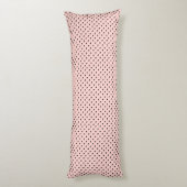 Chic Parisian Pink Polka Dots Black Bow and Name Lichaamskussen (Achterkant (Verticaal))
