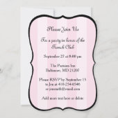 Chic Parisian Pink Stripe Black Eiffel Tower Kaart (Achterkant)