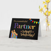 Chic Partner Kaarsen, Bunting Verjaardag Kaart (Gele Bloem)