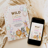 Chic Party Animals Wild Safari Girl 1e verjaardag Kaart
