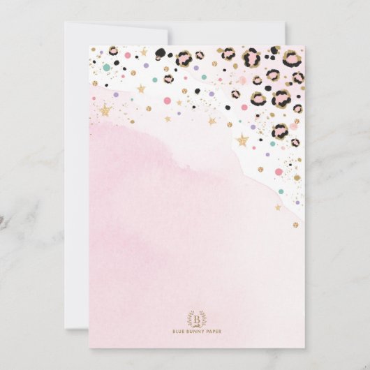 Chic Party Animals Wild Safari Girl 1e verjaardag Kaart (Achterkant)