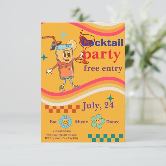 Chic Party Invitation – Stylish Celebration Event  Bedankkaart (Staand voorkant)