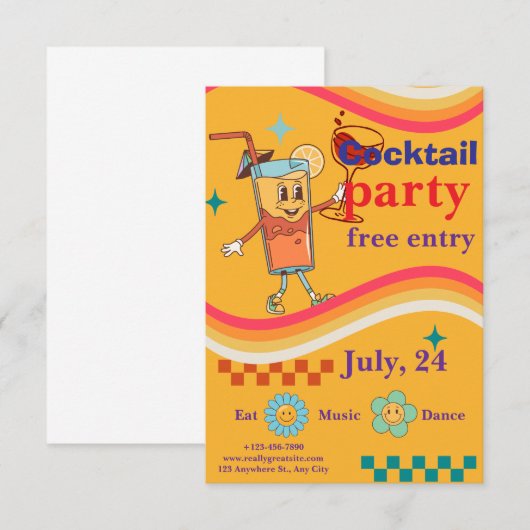 Chic Party Invitation – Stylish Celebration Event  Bedankkaart (Voorkant / Achterkant)