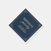 Chic Party Navy Gold Gatsby Art deco Frame Servet (Hoek)
