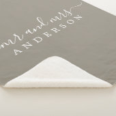Chic Pas getrouwd de heer Mrs Gray Monogram Sherpa Deken (3/4)