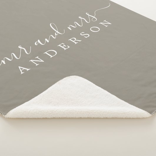 Chic Pas getrouwd de heer Mrs Gray Monogram Sherpa Deken (3/4)