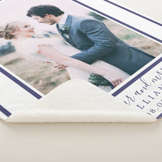 Chic Pas getrouwd Mr Mrs Wedding Foto Sherpa Deken (3/4)