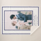 Chic Pas getrouwd Mr Mrs Wedding Foto Sherpa Deken (Voorkant (horizontaal))