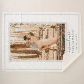 Chic Pas getrouwd Mr Mrs Wedding Foto Sherpa Deken (Voorkant (horizontaal))