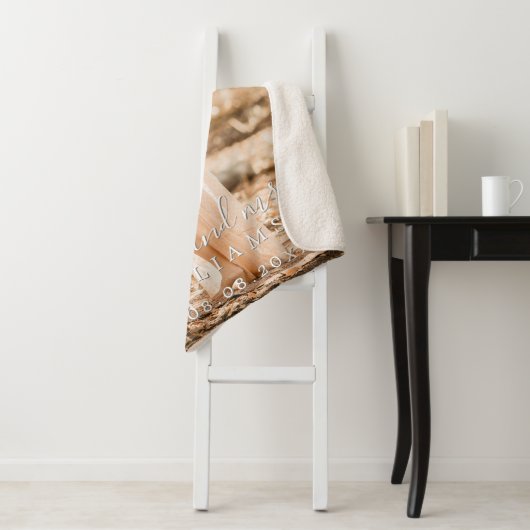 Chic Pas getrouwd Mr Mrs Wedding Foto Sherpa Deken (In situ)