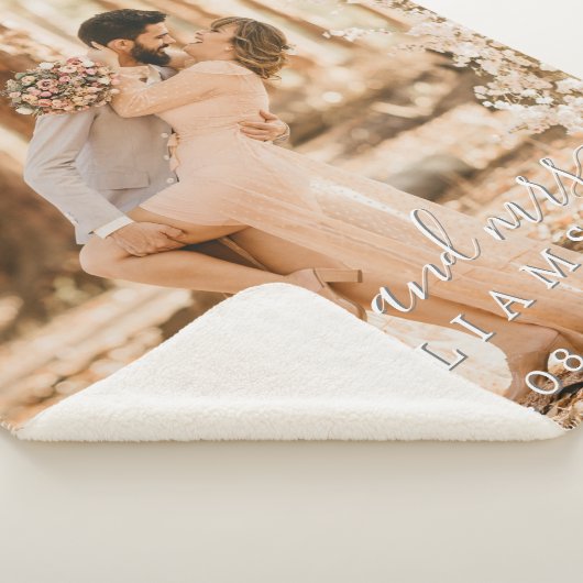 Chic Pas getrouwd Mr Mrs Wedding Foto Sherpa Deken (3/4)