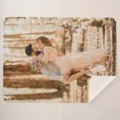 Chic Pas getrouwd Mr Mrs Wedding Foto Sherpa Deken (Voorkant (horizontaal))