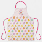 Chic Pasen Roze Bunny Tuin Ei Patroon Schort (Voorkant)