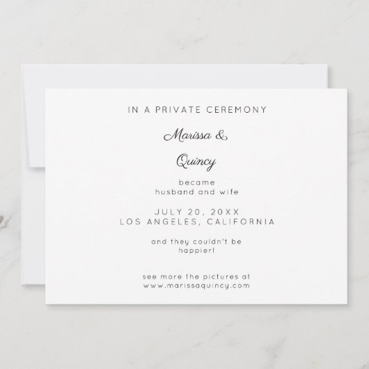 Chic Passen getrouwd & foto's Horizontaal Kaart (Achterkant)