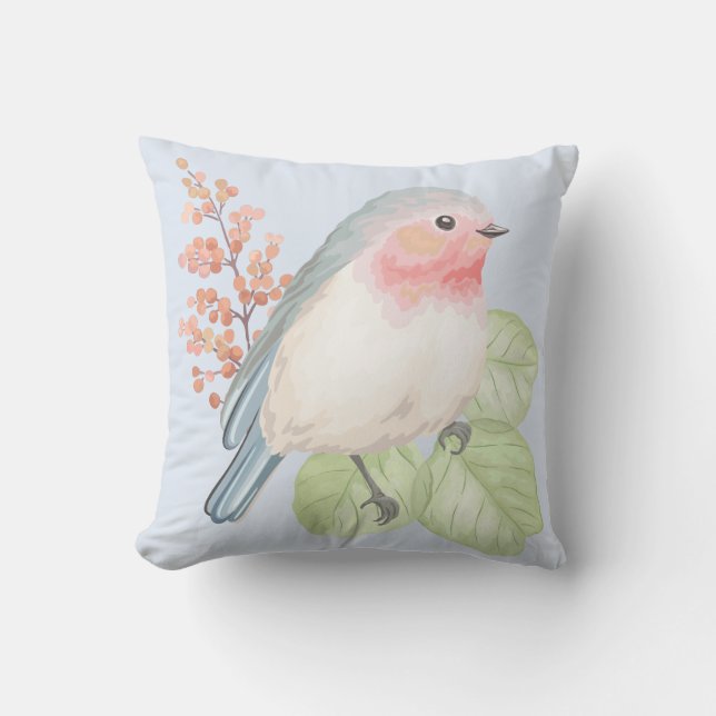 Chic Pastel Bird Sierkussen (Voorkant)