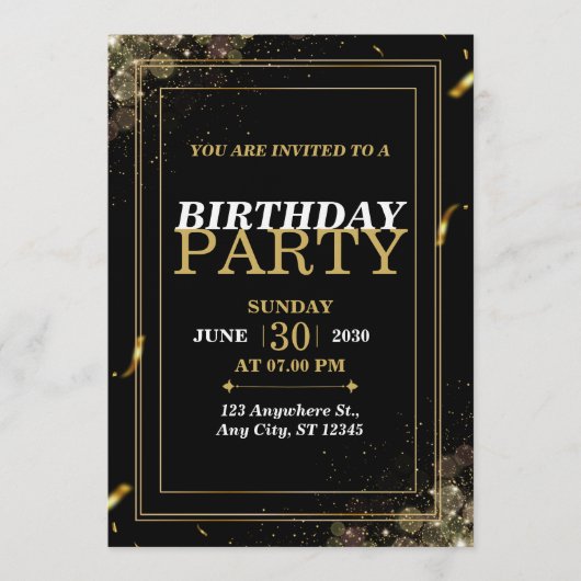 “Chic Pastel Birthday Invite – Modern Stylish Card Kaart (Voorkant)