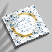 Chic Pastel Blauw Goud Glitter Wedding Guest Book Gastenboek