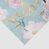 Chic Pastel Blauwgroen  Rozen Hummingbird Patroon Tissuepapier (Detail)
