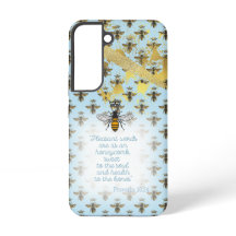 Chic Pastel Blue Gold Bee Matrix Bible Queen Bee