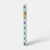 Chic Pastel Blue Gold Bee Matrix Bible Queen Bee Samsung Galaxy Hoesje (Linkerkant)