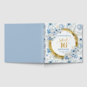 Chic Pastel Blue Sweet 16 Guest Book met Sparkles Gastenboek (Volledig)