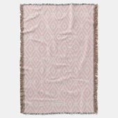 Chic pastel blush roze ikat tribal diamantpatroon deken (Voorkant Verticaal)