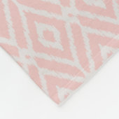 Chic pastel blush roze ikat tribal diamantpatroon fleece deken (Hoek)