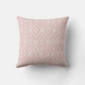 Chic pastel blush roze ikat tribal diamantpatroon kussen (Achterkant)
