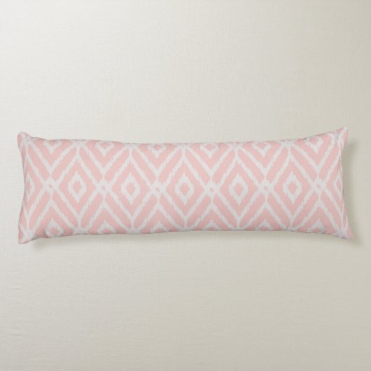 Chic pastel blush roze ikat tribal diamantpatroon lichaamskussen (Achterkant)