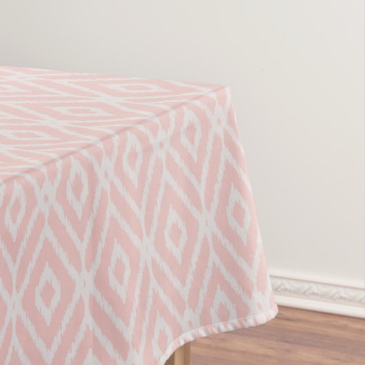 Chic pastel blush roze ikat tribal diamantpatroon tafelkleed (Voorbeeld)