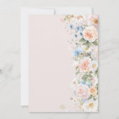 Chic Pastel Blush Wit Blauw Bloemen Vrijgezellenfe Kaart (Achterkant)