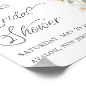 Chic Pastel Blush Wit Blauw Bloemen Vrijgezellenfe Poster (Hoek)