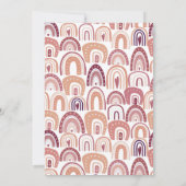 Chic Pastel Boho Rainbow Pattern First Birthday Kaart (Achterkant)