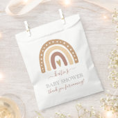 Chic Pastel Brown Rainbow Boho Baby shower Bedankzakje (Geknipt)