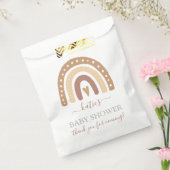 Chic Pastel Brown Rainbow Boho Baby shower Bedankzakje (Gezegeld)