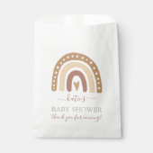 Chic Pastel Brown Rainbow Boho Baby shower Bedankzakje (Voorkant)
